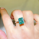 2 Carat 925 Sterling Silver Moissanite Rectangle Shape Ring Silver