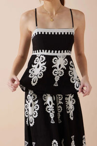 Printed Square Neck Cami and Wide Leg Pants Set