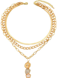 18K Gold-Plated Stainless Steel Layered Necklace with Rhinestones – Elegant and Durable Jewelry - Store 42