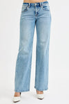 RISEN Full Size Low Rise Ankle Boyfriend Distressed Jeans Plus Size MEDIUM