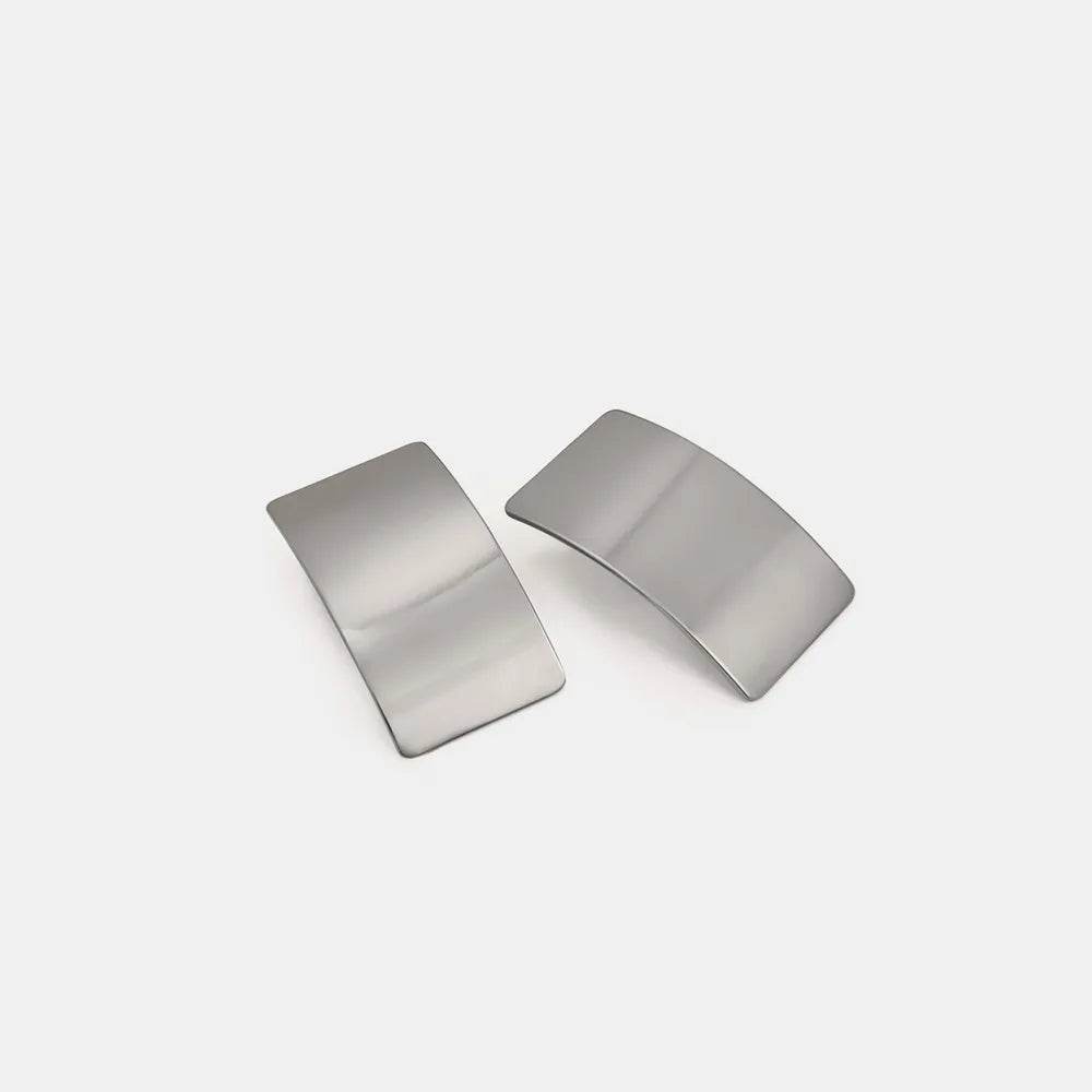 Elegant 18K Gold-Plated Stainless Steel Rectangle Earrings - Lightweight Design, 1.7 In Length - Store 42