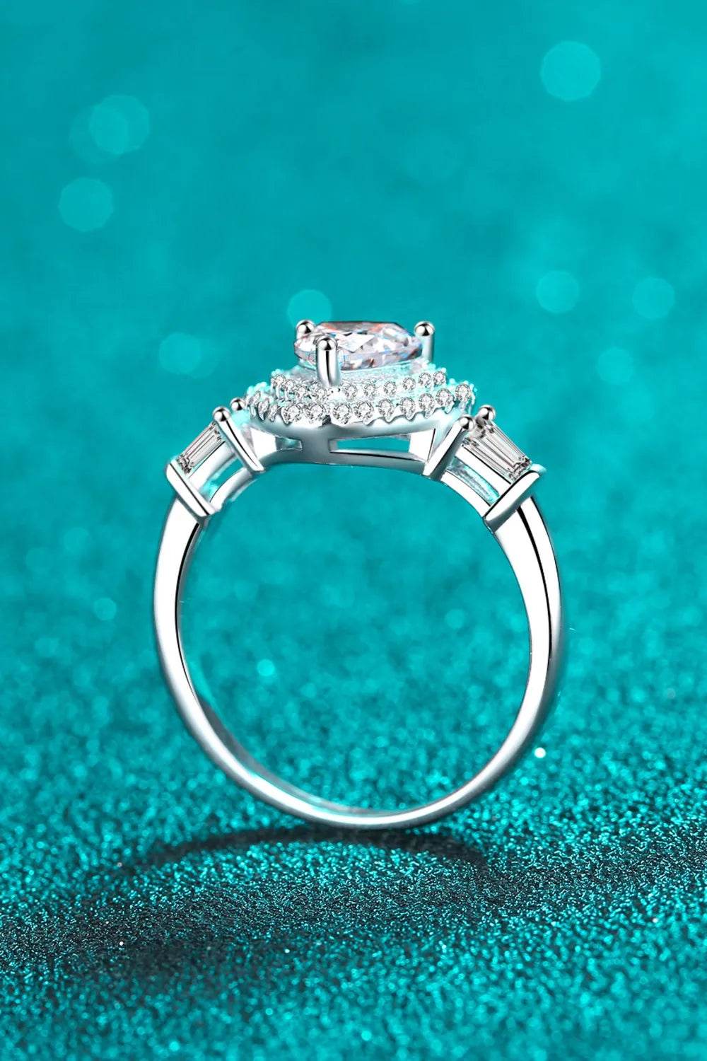 1 Carat Moissanite Heart Ring in 925 Sterling Silver - Elegant Platinum-Plated Jewelry - Store 42