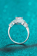 1 Carat Moissanite Heart Ring in 925 Sterling Silver - Elegant Platinum-Plated Jewelry - Store 42
