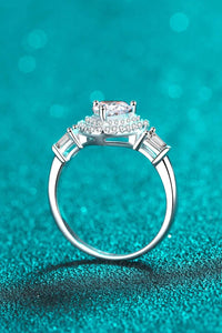 1 Carat Moissanite Heart Ring in 925 Sterling Silver - Elegant Platinum-Plated Jewelry - Store 42
