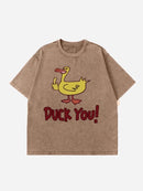 Stylish Duck Graphic Oversized T-Shirt for Comfort - 100% Polyester, Machine Washable - Store 42