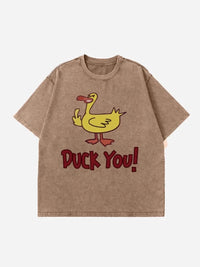 Stylish Duck Graphic Oversized T-Shirt for Comfort - 100% Polyester, Machine Washable - Store 42