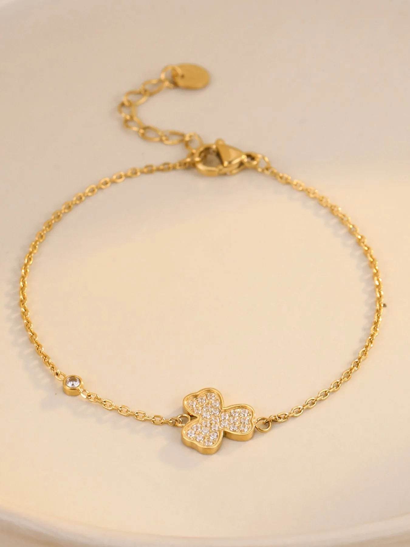 18K Gold-Plated Stainless Steel Zircon Bracelet - Elegant & Durable Fashion Jewelry