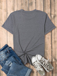 American Heart Graphic T-Shirt for Women - Soft Stretchy Round Neck Tee in Various Sizes - Store 42
