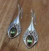 Alloy Rhinestone Cutout Earrings Silver One Size