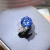 5 Carat Moissanite 925 Sterling Silver Ring Blue