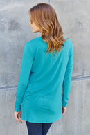 Basic Bae Women's Full Size Round Neck Long Sleeve Top with Pockets and Moderate Stretch - Store 42