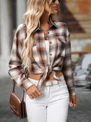 Oversized Plaid Button-Up Shirt