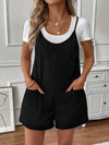 Full Size Scoop Neck Spaghetti Strap Overalls Plus Size Black