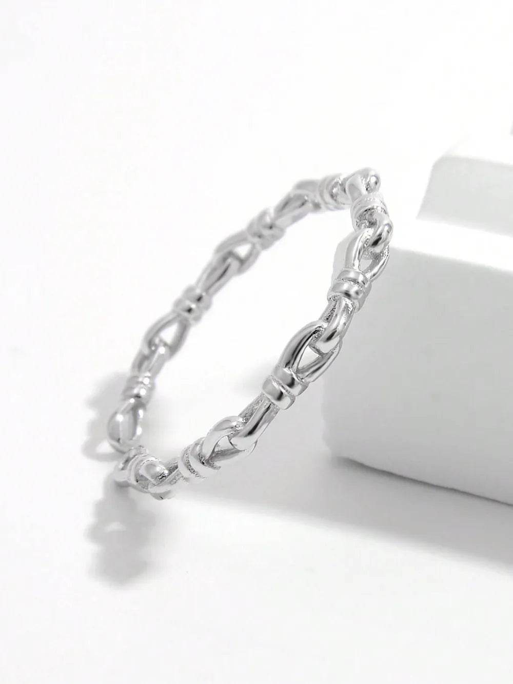 Elegant 925 Sterling Silver Knot Shape Open Ring - Perfectly Crafted for Timeless Style