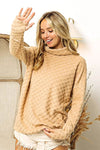 BiBi Checkered Round Neck Thumbhole Long Sleeve Top - Store 42