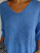 Full Size Relaxed Fit Ribbed Hem Sweater Plus Size