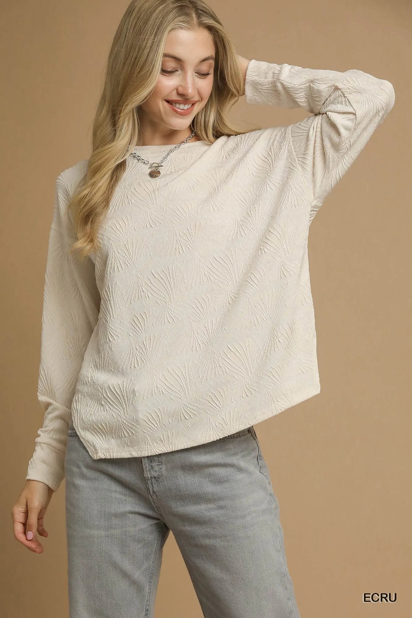 Umgee Oversized Textured Knit Long Sleeve Top - Chic, Comfortable, Versatile Style
