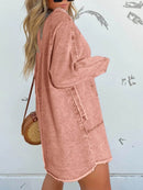 Full Size Button-Front Long Sleeve Denim Shirt Dress Plus Size - Store 42