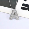 Elegant Copper Inlaid Zircon Letter Pendant Necklace - Platinum-Plated with 16.9 In Chain - Store 42