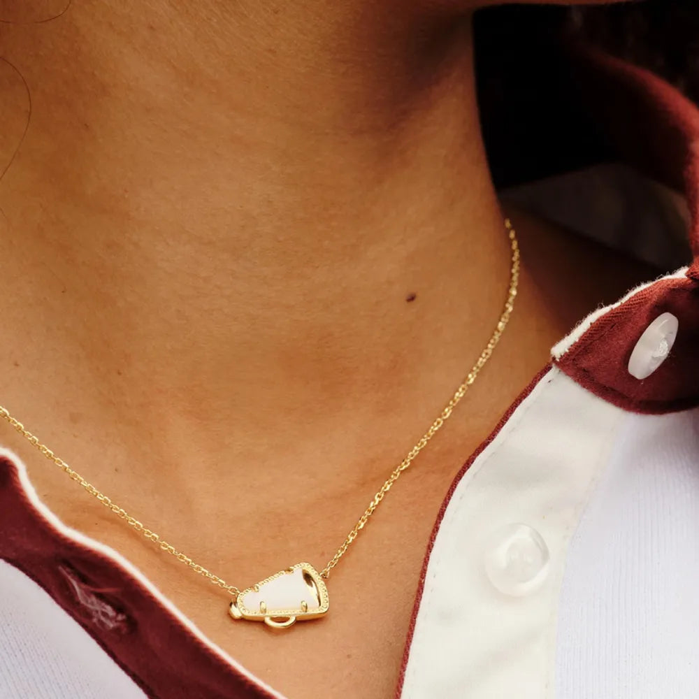 Sporty Resin And Shell Necklace With 14K Gold-Plated Copper Accents - Single Piece Design