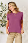 Basic Bae Full Size Round Neck Short Sleeve T-Shirt Plus Size Purple