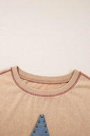 Mineral Wash Stud Beaded Star Pocketed T Shirt Dress