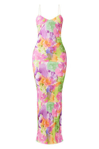 Backless Printed Maxi Cami Dress