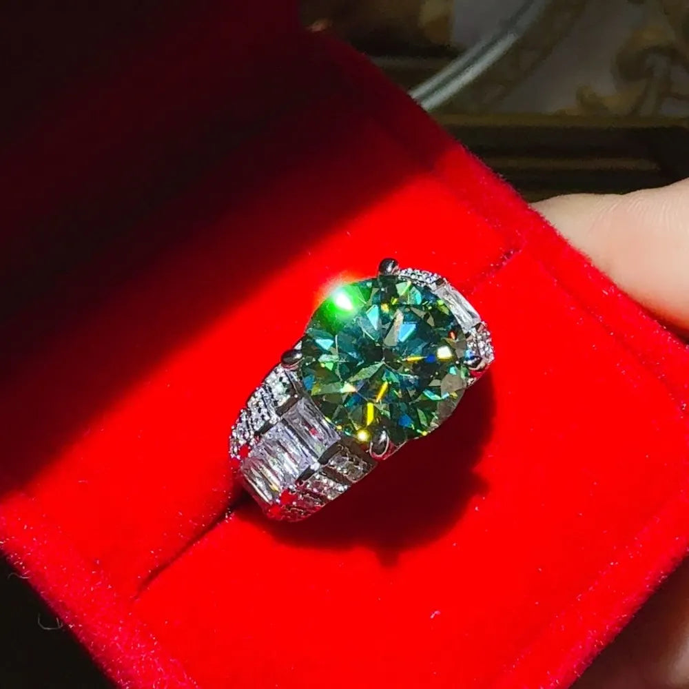 Stunning 5 Carat Moissanite Ring in 925 Sterling Silver with Certificate and Warranty