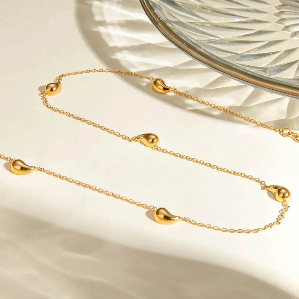 18K Gold-Plated Stainless Steel Necklace with 15.7-Inch Chain and 2-Inch Extension