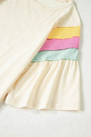 Slightly Stretchy Color Block T-Shirt with Stitched Sleeves for Effortless Style - Store 42