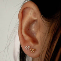Elegant Copper Bow Stud Earrings - 14K Gold-Plated, Perfect for Everyday Wear - Store 42