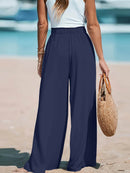 Full Size Drawstring Waist Wide Leg Pants Plus Size - Store 42