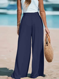 Full Size Drawstring Waist Wide Leg Pants Plus Size - Store 42