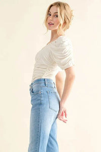 And The Why Buttery Soft Ruched Detailed Jersey Bodysuit - Store 42