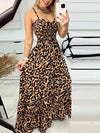 Full Size Leopard Print Spaghetti Strap Maxi Dress Plus Size - Store 42