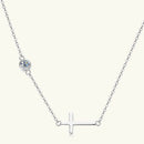 Elegant Cross Moissanite Necklace in 925 Sterling Silver with 18K Gold-Plating, 0.3 Ct - Store 42
