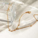 Elegant 18K Gold-Plated Rhinestone Hand Chain Bracelet with Adjustable Design - Store 42