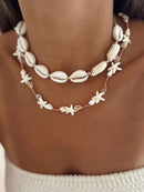 2 Piece Shell Charm Necklace Copper One Size