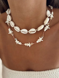 2 Piece Shell Charm Necklace Copper One Size