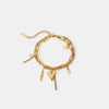Stainless Steel Double Layered Charm Bracelet Gold One Size