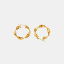 Titanium Steel Twisted Earrings Gold One Size
