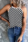 Checkered Grecian Neck Tank Plaid
