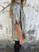 Full Size Collared Neck Short Sleeve Shirt Plus Size - Store 42