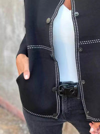 Full Size Button Up Long Sleeve Cardigan Plus Size - Store 42