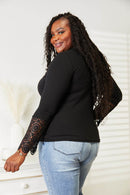 Lace Hem Sleeve Button Top - Stylish & Versatile Women's Opaque Blouse by Trendsi - Store 42
