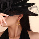 18K Gold-Plated Titanium Steel Annulus Earrings Gold One Size
