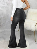 Full Size Distressed Raw Hem Flare Jeans Plus Size - Store 42