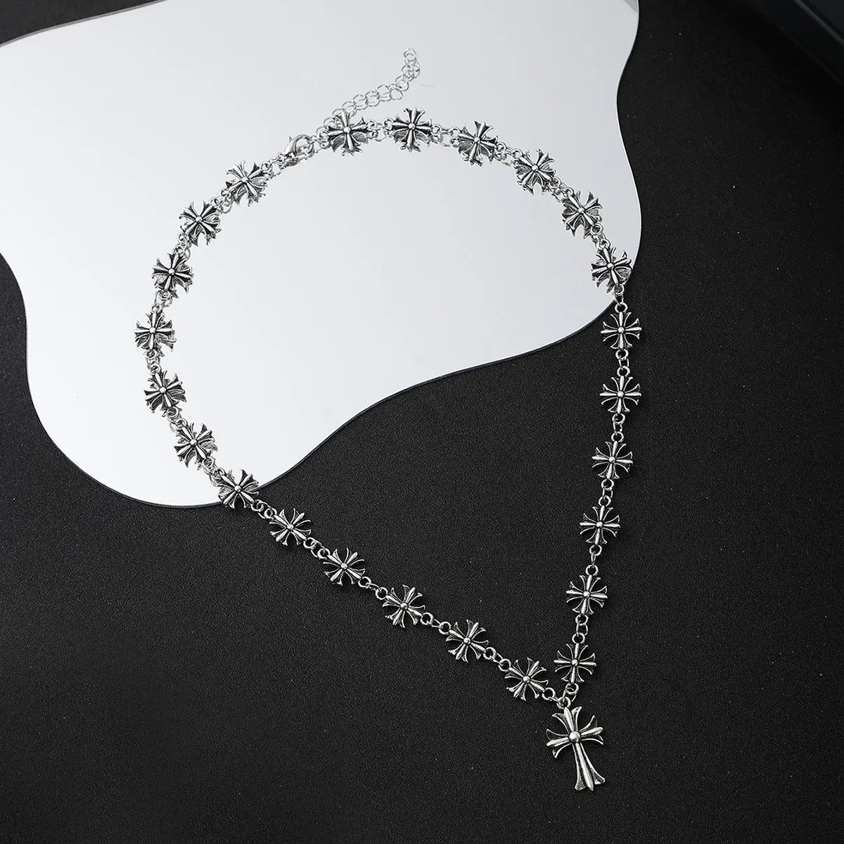 Elegant 18.9-Inch Cross Pendant Necklace in Alloy and Stainless Steel by Trendsi