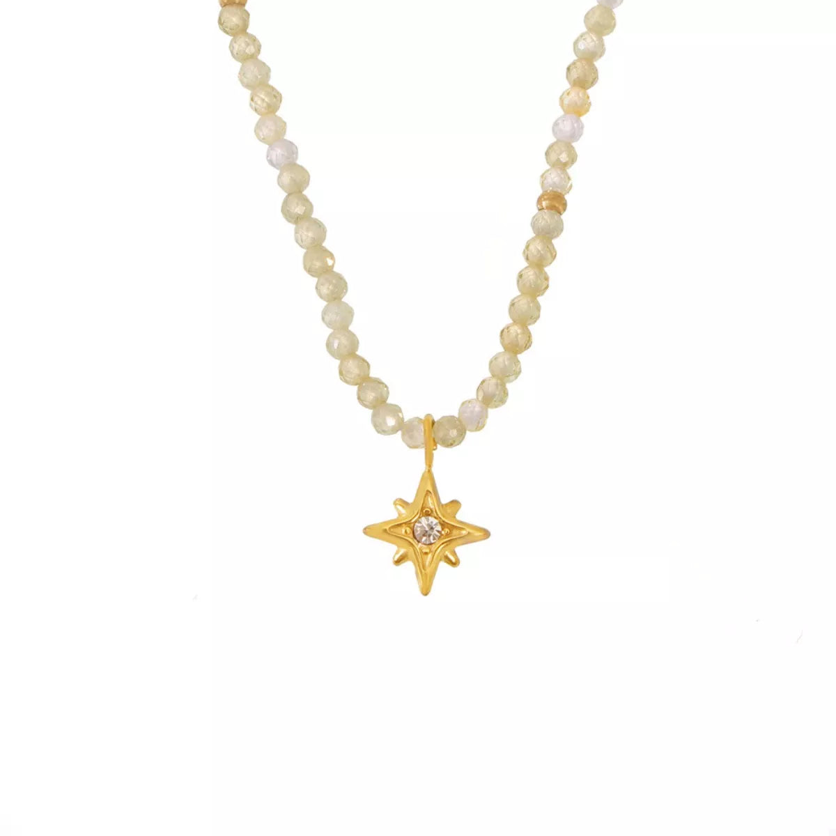 18K Gold-Plated Star Pendant Necklace with Zircon