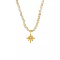 18K Gold-Plated Star Pendant Necklace with Zircon